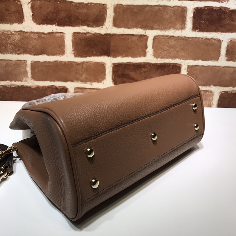 Gvc*1 bamboo shopper leather tote brown 336032 28 x 22 x 12 cm