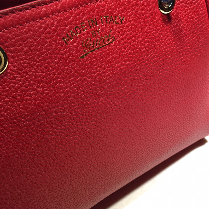 Gvc*1 bamboo shopper leather tote red 336032 28 x 22 x 12 cm