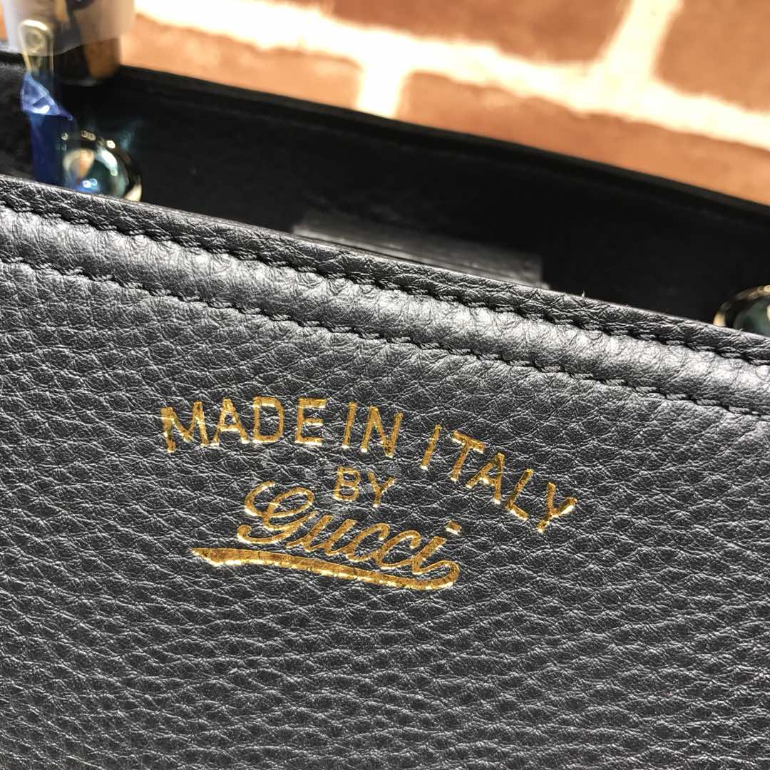 Gvc*1 bamboo shopper leather tote black 336032 28 x 22 x 12 cm