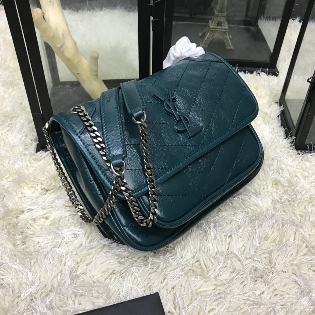 Y51 niki baby in lambskin leathe dark teal 5330371 22 x 16.5 x 12 cm