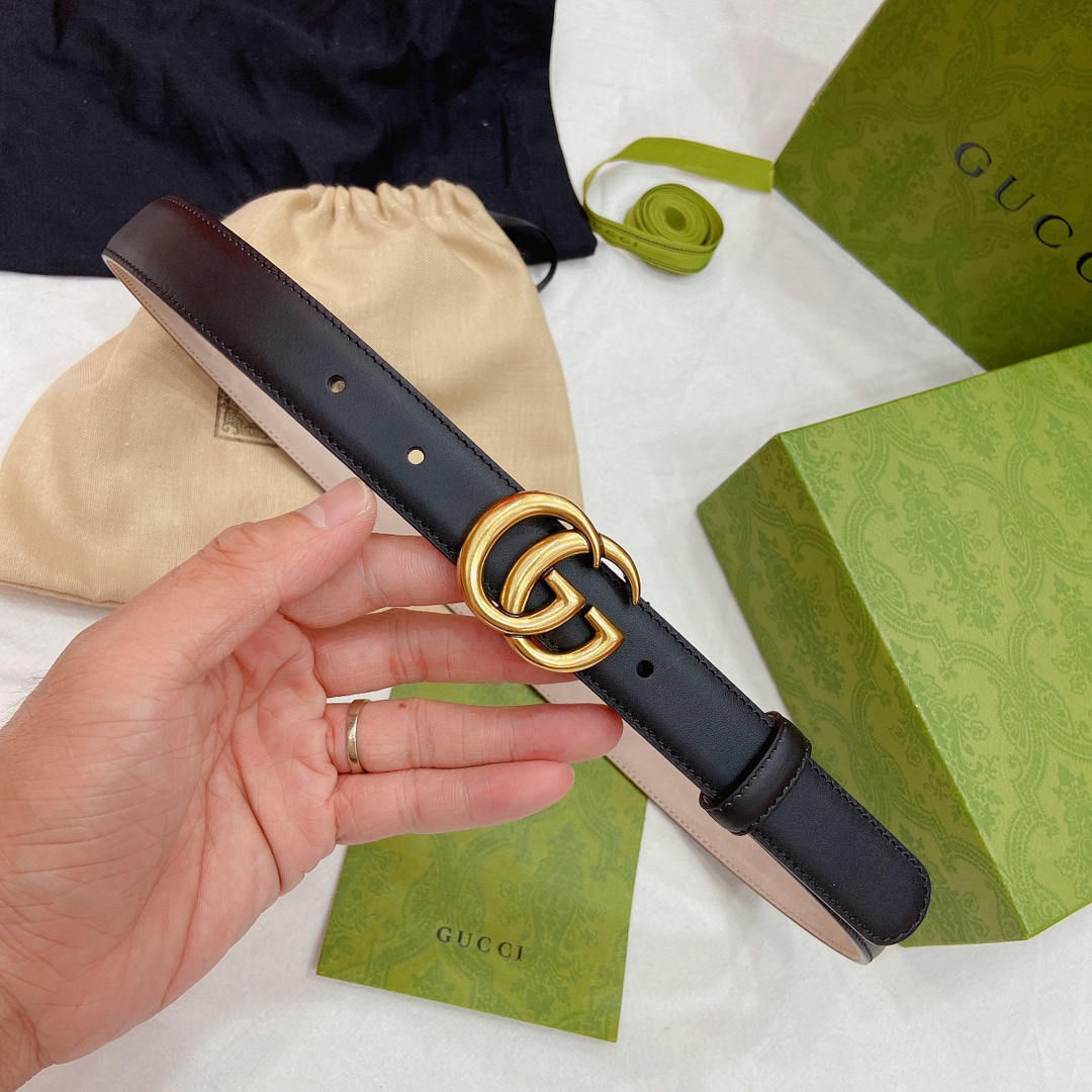 Gvc*1 leather belt with doulble buckle