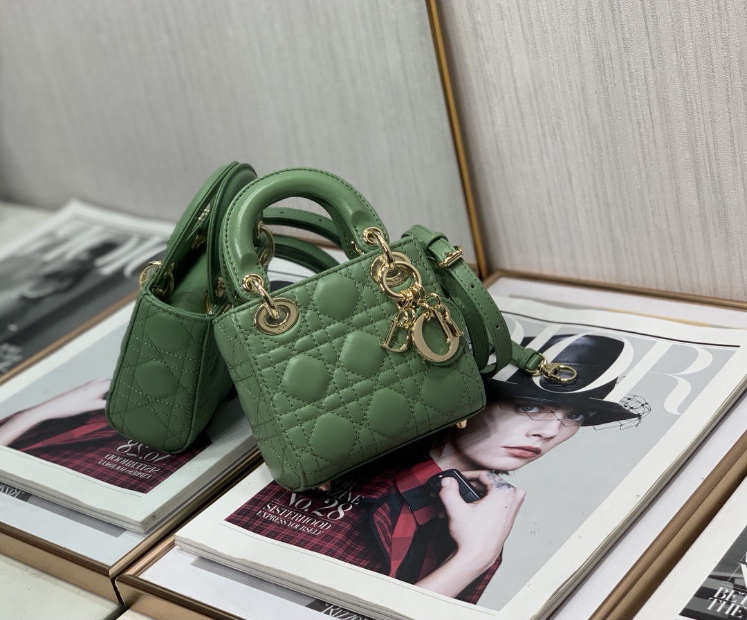 D10r micro lady D10r bag lambskin dark mint s0856 12cm