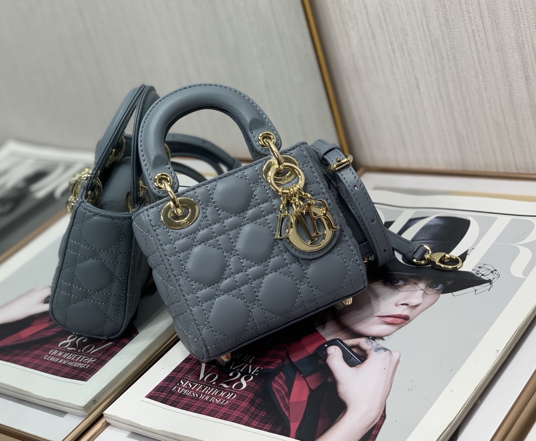 D10r micro lady D10r bag lambskin cloud blue s0856 12cm