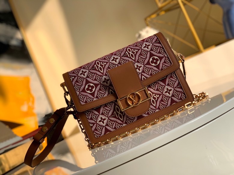 l0vis Vvtt0n since 1854 dauphine mm monogram flowers red m57211 25 x 17 x 10.5 cm