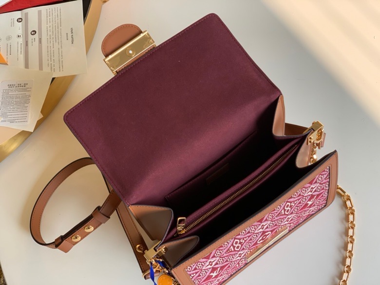 l0vis Vvtt0n since 1854 dauphine mm monogram flowers red m57211 25 x 17 x 10.5 cm