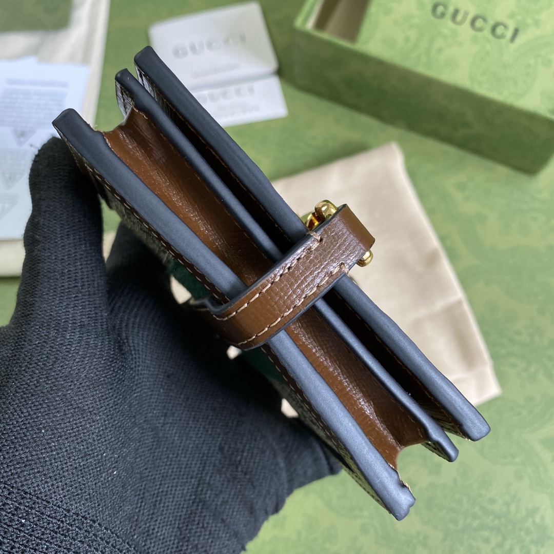 Gvc*1 jackie 1961 card case wallet gg svp*me canvas beige ‎645536 11 × 8.5 x 3 cm