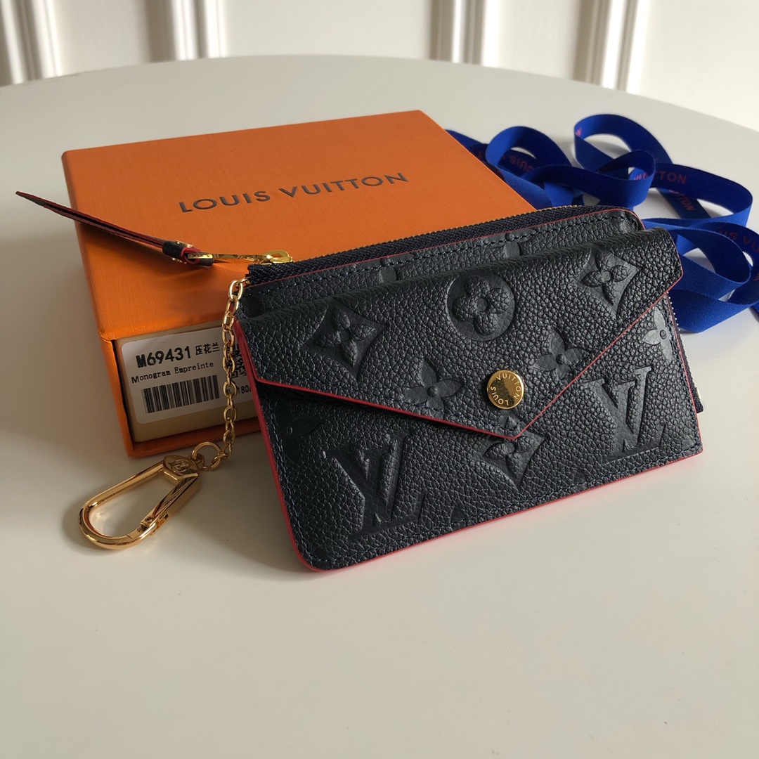 l0vis Vvtt0n card holder recto verso marine rouge m69420 13 x 9.5 x 2.5 cm