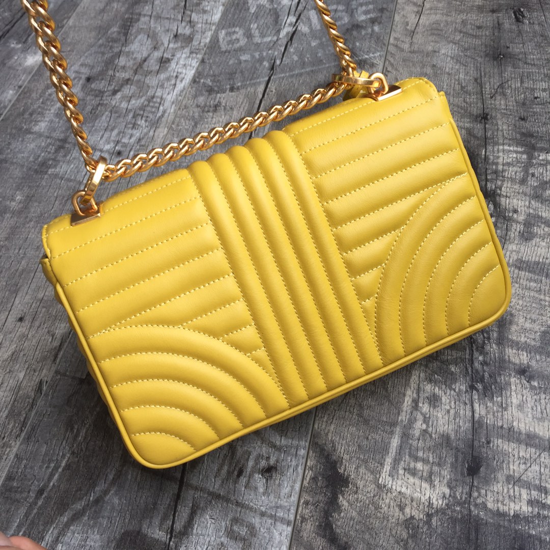 Pra*a medium leather diagramme bag yellow 1bd108 24 x 14 x 6 cm