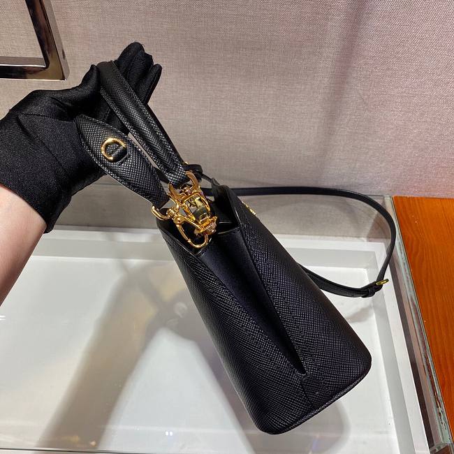 Pra*a matinée micro saffiano leather bag black 1ba286 21 x 16.5 x 9.5 cm