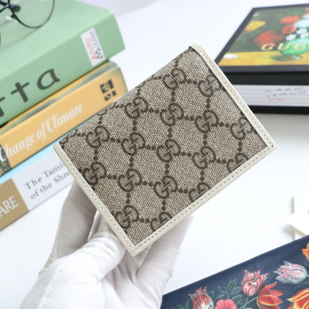 Gvc*1 horsebit 1955 card case wallet canvas white ‎621887 11 x 8.5 x 3 cm