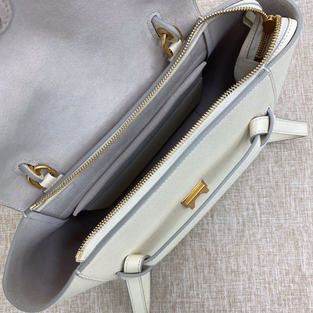 Ce1i*e micro belt bag grained leather white 189153 24 × 20 × 14 cm