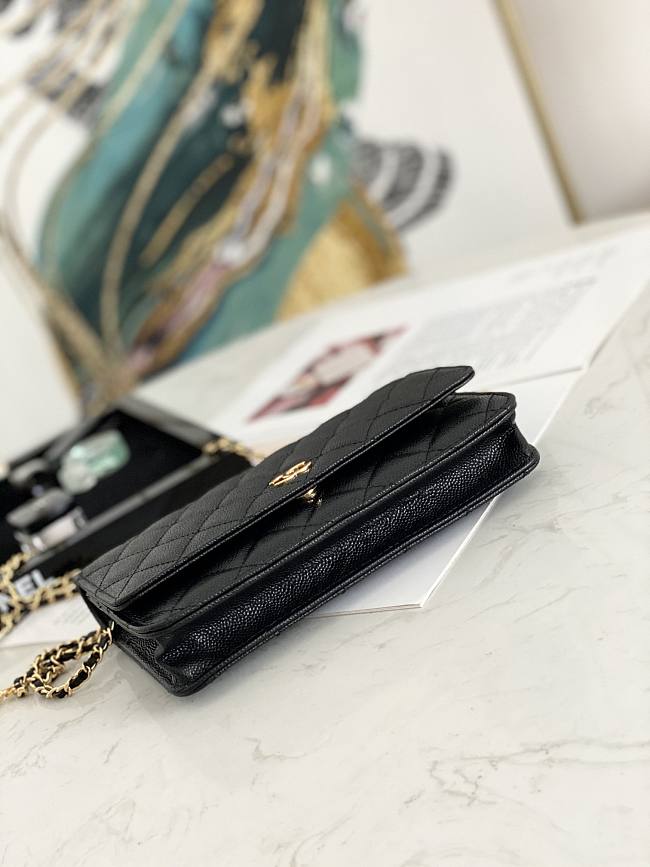 Ch**el wallet on chain black ap2298 19.2 × 12.3 x 3.5 cm