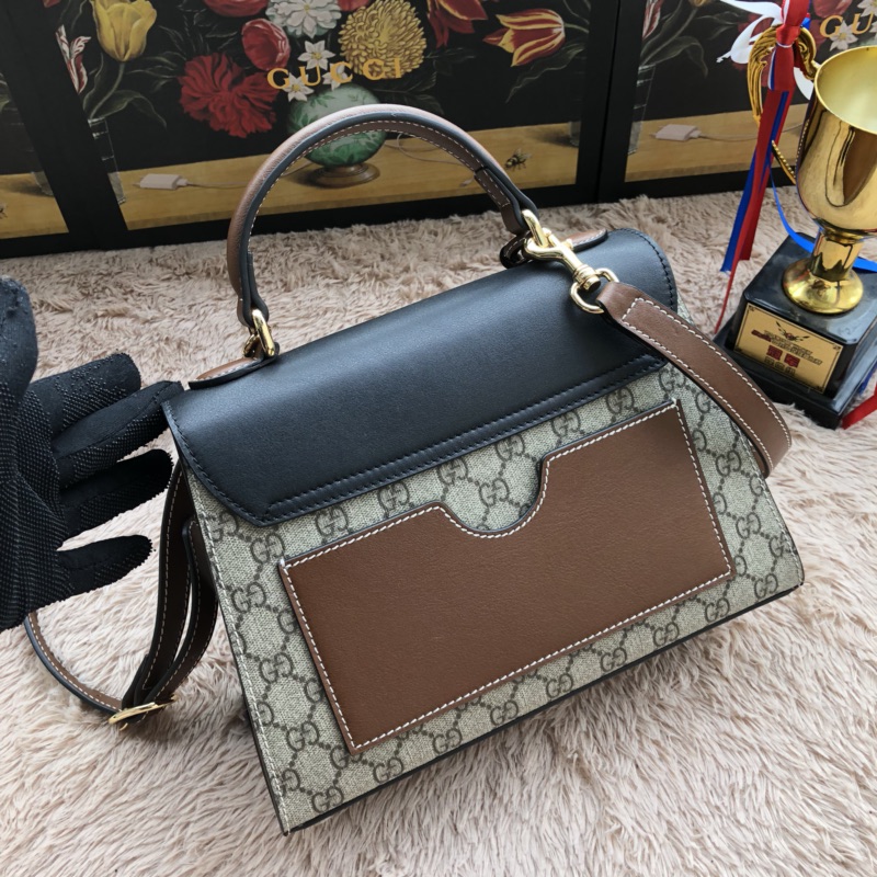 Gvc*1 padlock small top handle bag gg svp*me leather black 453188 28 x 19 x 11 cm