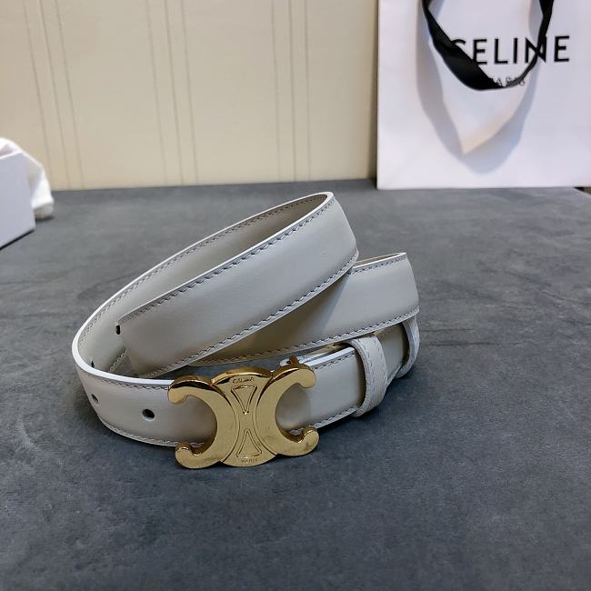 Ce1i*e cowhide leather belt white size 2.5 cm