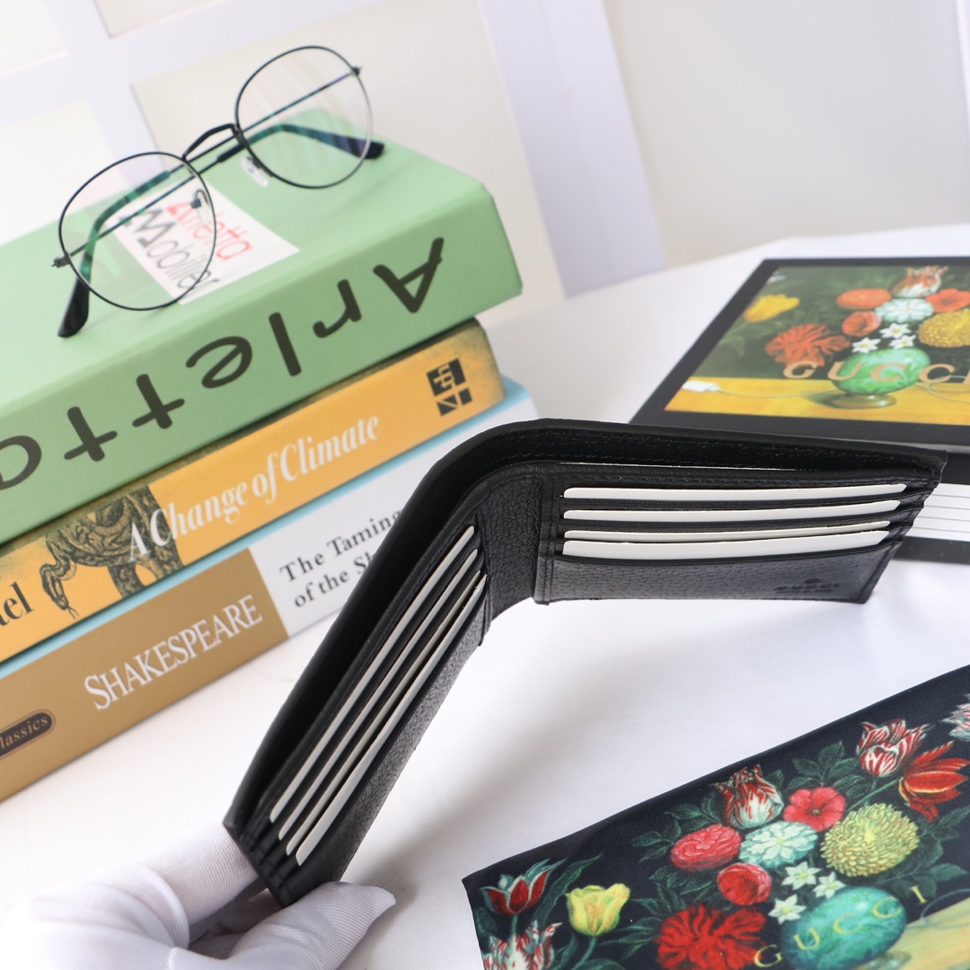 Gvc*1 gg marmont leather wallet black 428725 11 x 9 cm