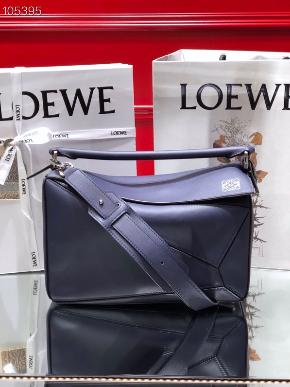 L0ew* puzzle dark blue bag 29cm