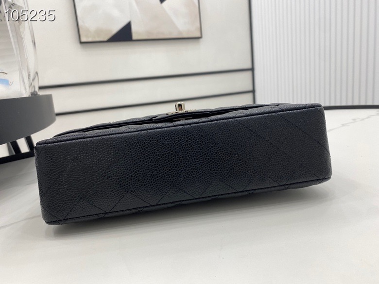 Ch**el flap bag caviar leather gold chain black a1113 30cm