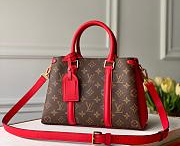 l0vis Vvtt0n soufflot mm monogram canvas and leather cherry red m44817 35 × 24 × 15 cm
