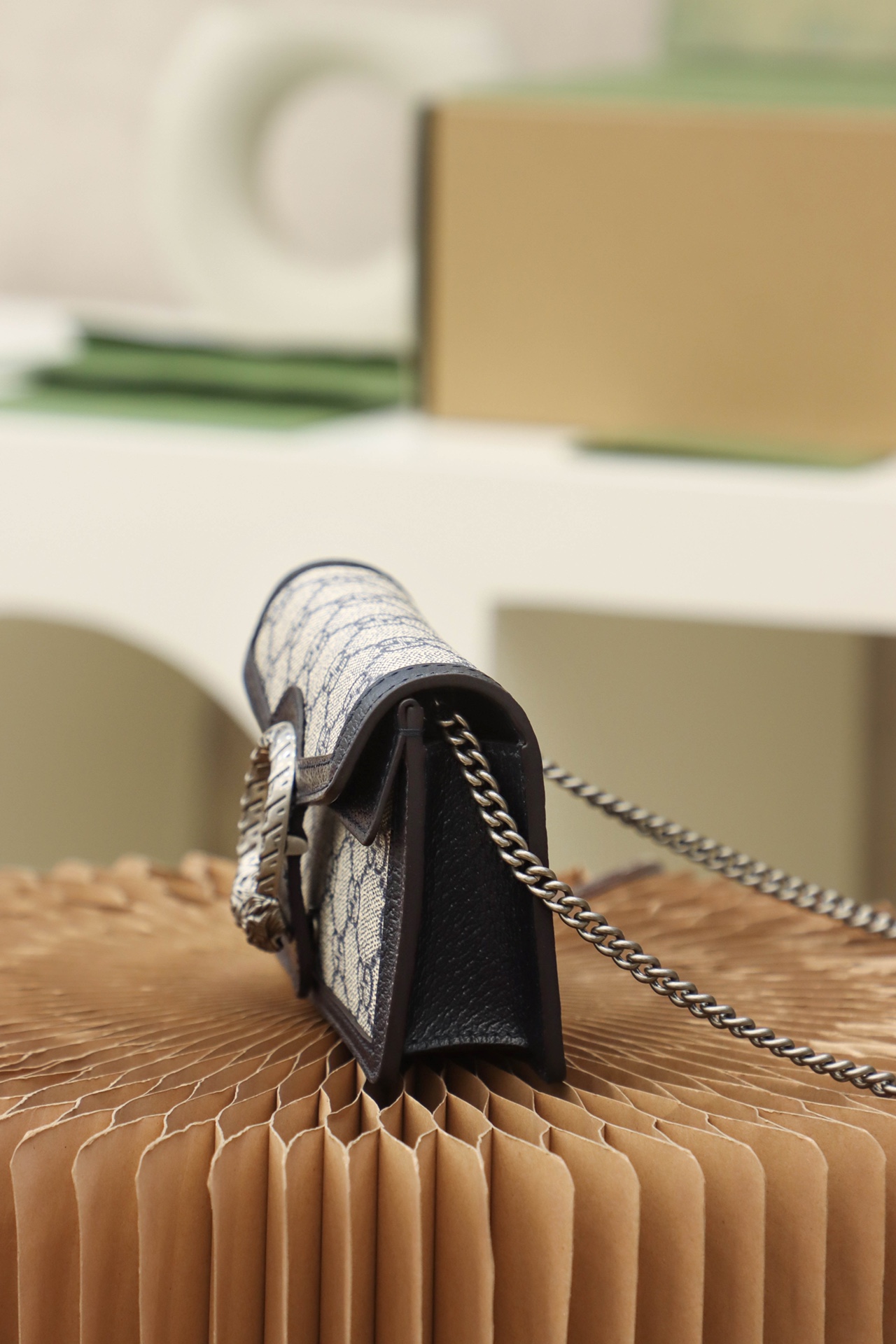 gvc*1 dionysus S*per mini leather bag beige ‎476432 - 16.5x10x4cm