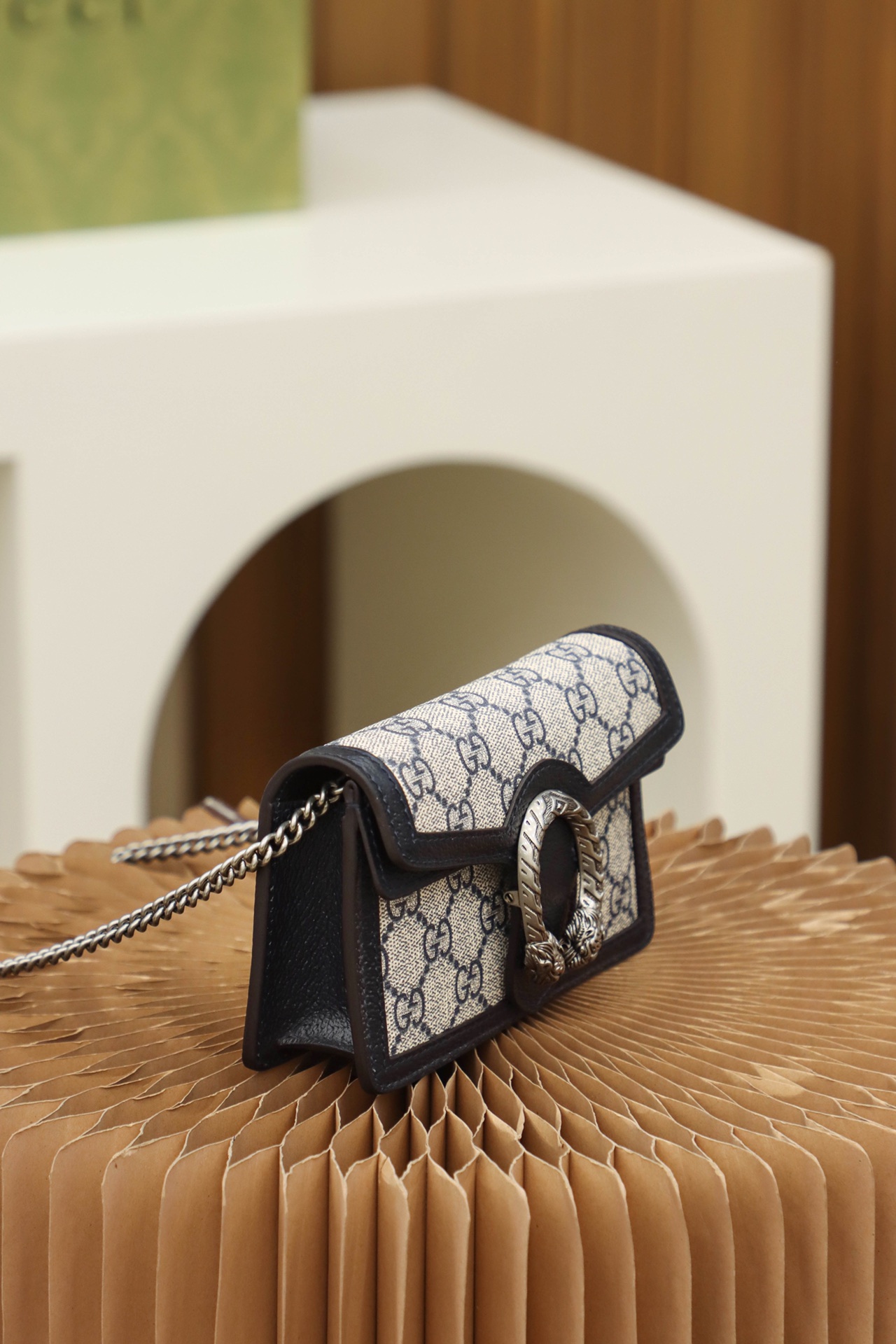 gvc*1 dionysus S*per mini leather bag beige ‎476432 - 16.5x10x4cm