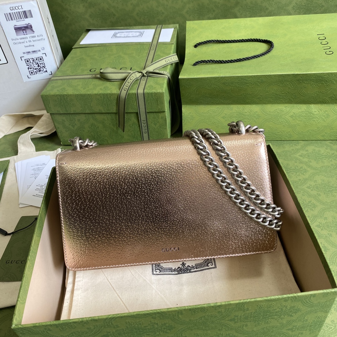 Gvc*1 dionysus small shoulder bag copper lamé leather 499623 - 25x13.5x7cm