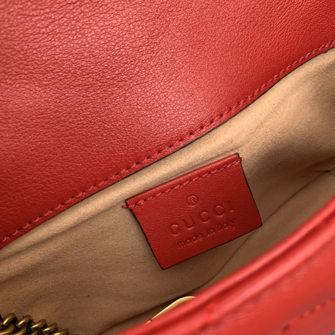 gg marmont matelassé S*per mini bag red 476433 - 16.5 x 10 x 4.5cm