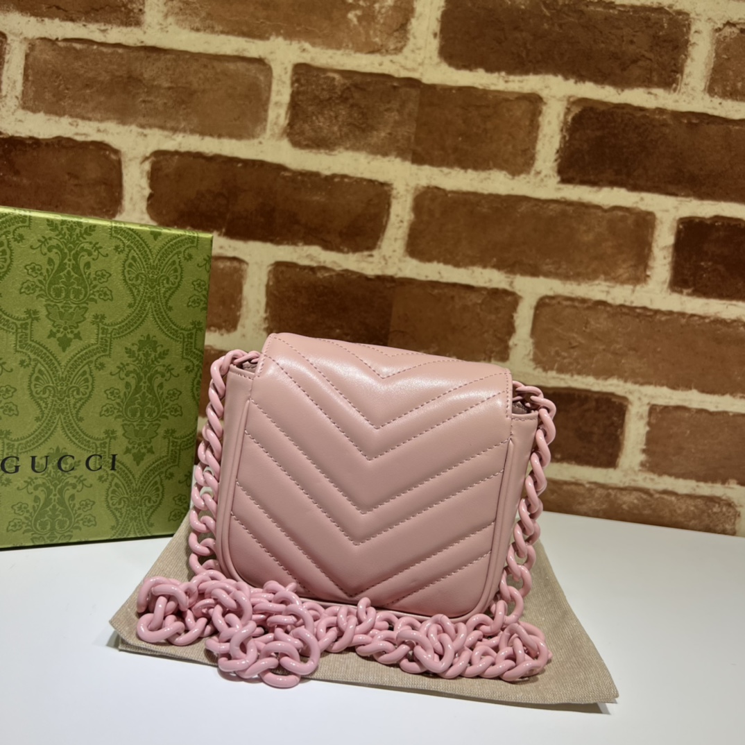 GG Marmont Mini belt bag Light Pink 739599 - 12x12.5x7cm