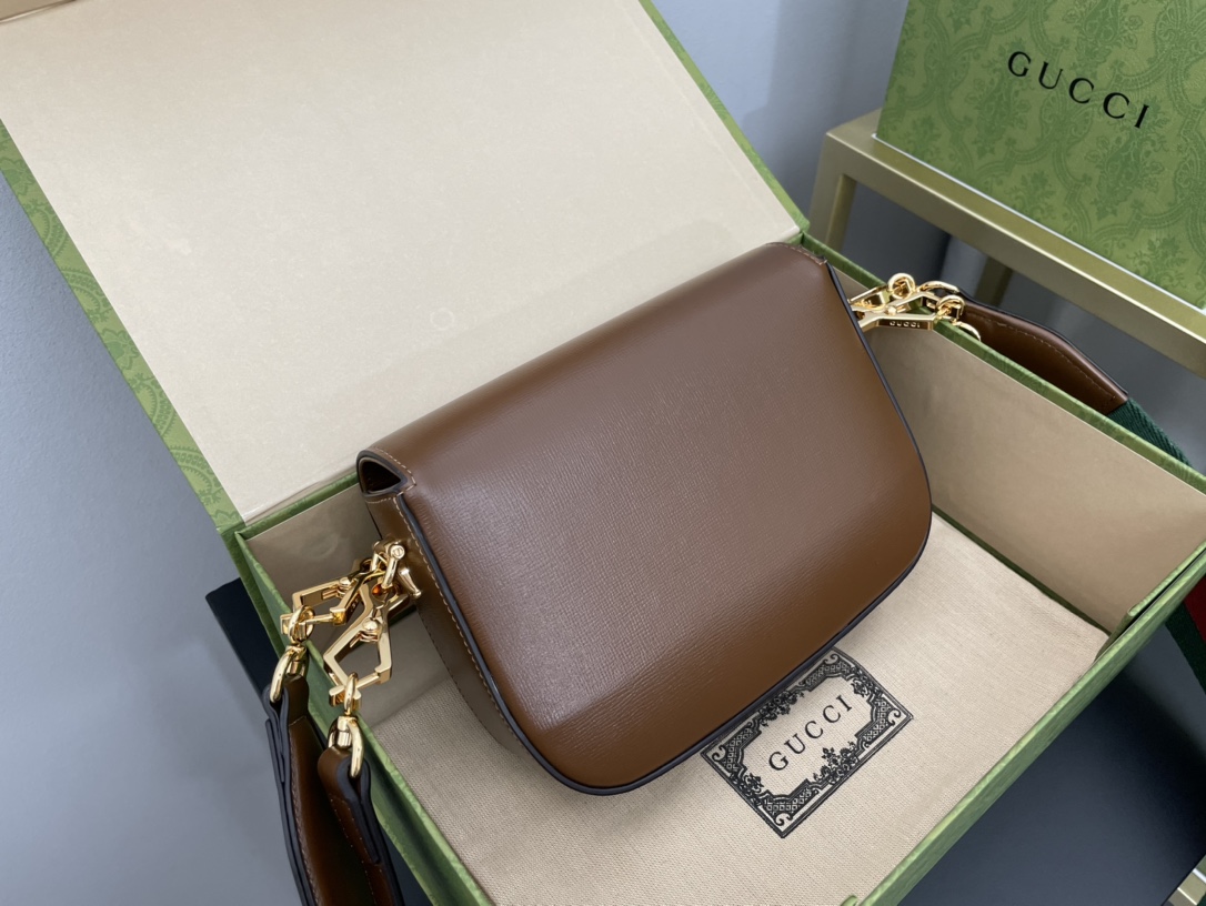 Gvc*1 horsebit 1955 mini bag brown leather ‎658574 - 20.5x14.5x5cm